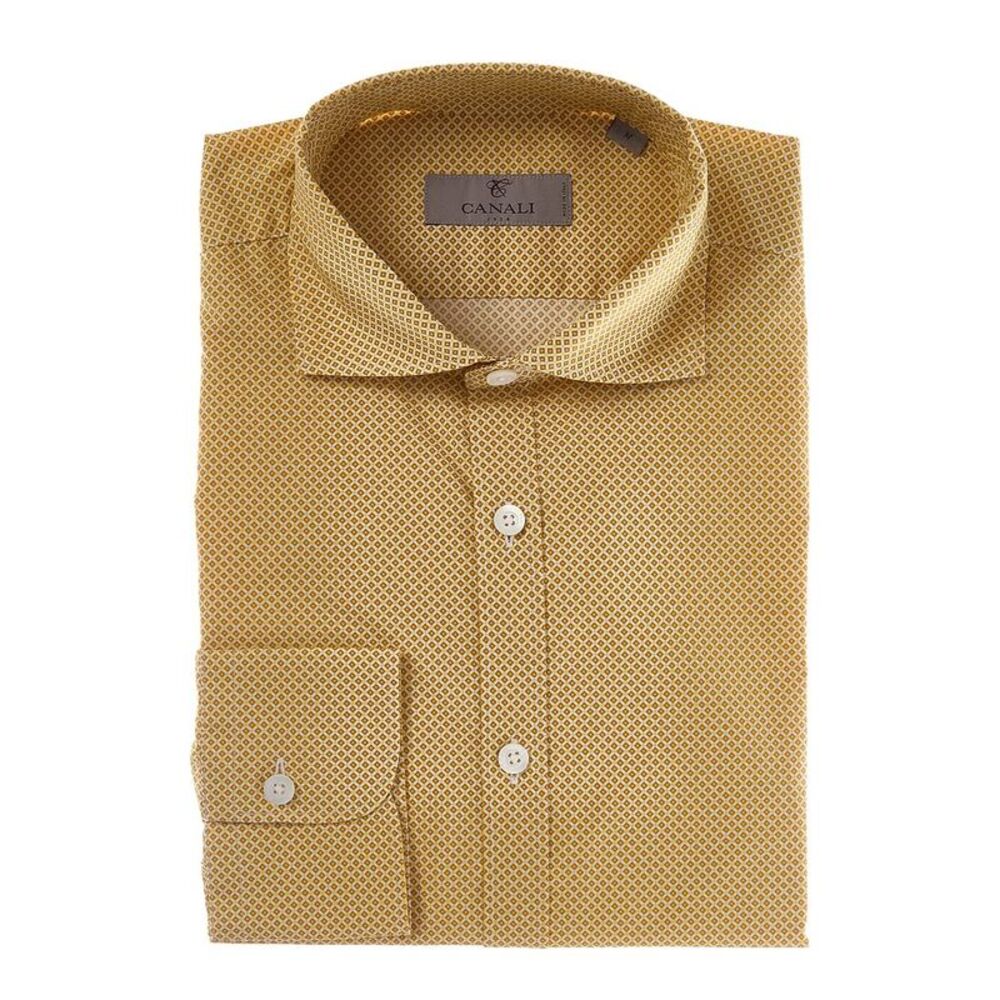 Canali Mens  Dress Shirt, Yellow